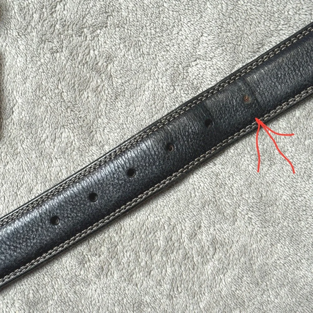 Brighton Leather Belt Mens 42 Black Italian Calfskin M10383 Double Stitch Buckle